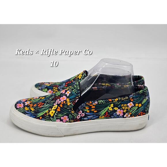 Keds x Rifle Paper Co. Double Decker Garden Party  Canvas Slip-Ons  US 10 - Picture 1 of 10